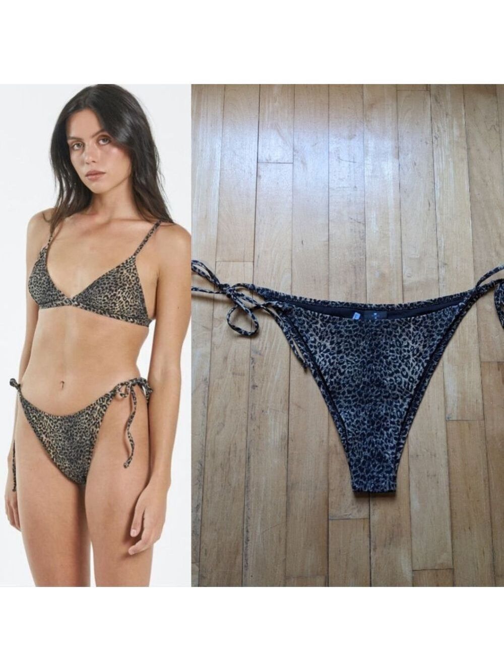 NWT Thrills | Wayward String Bikini Bottom in Black Leopard